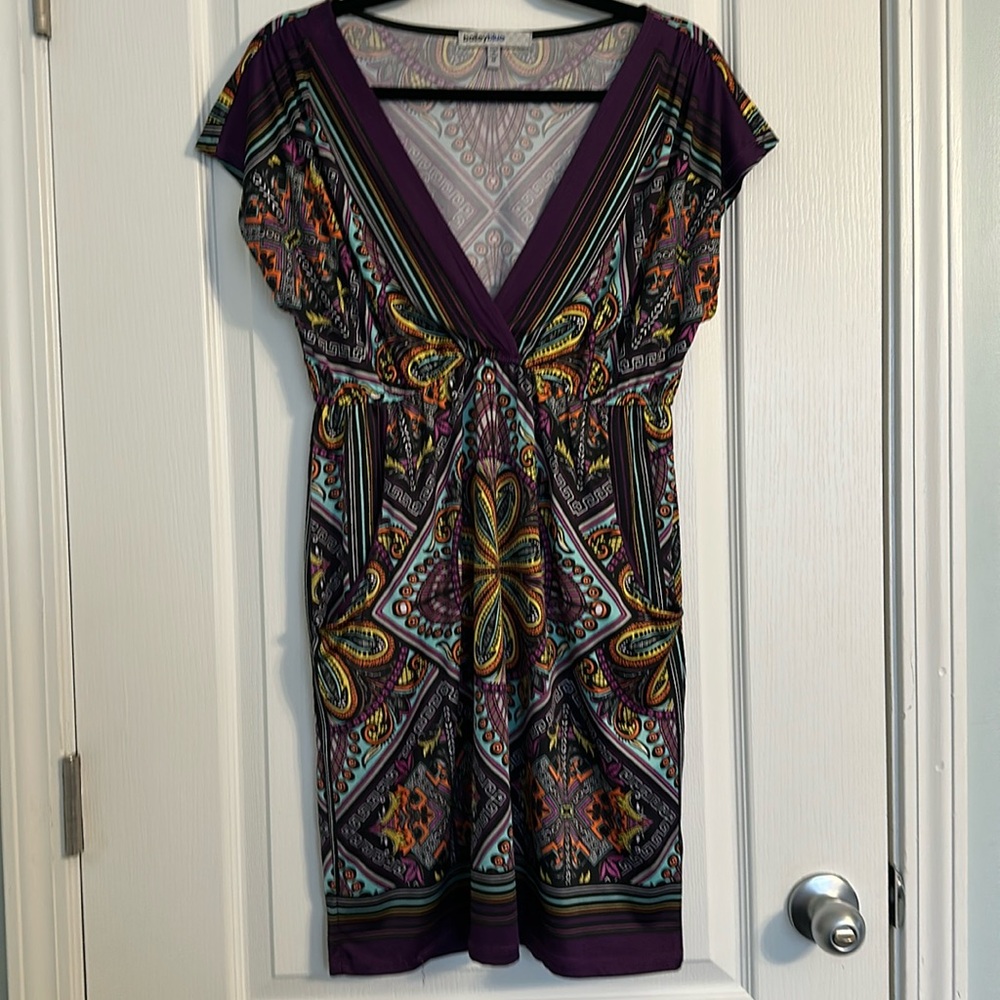 Bailey Blue Multicolor Midi Dress with Pockets